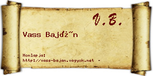 Vass Baján névjegykártya